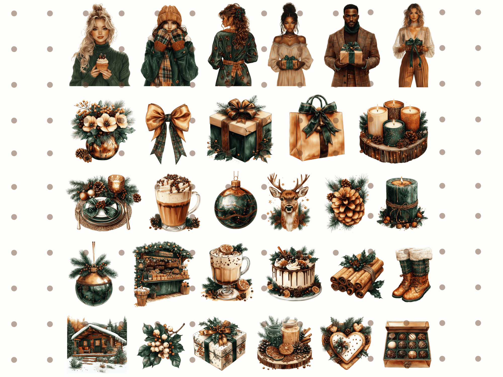 Merry Christmas Rustic - Clipart Bundle - Lillysreich