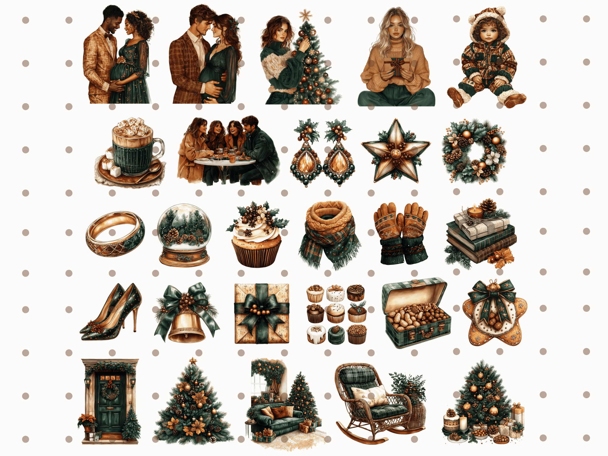 Merry Christmas Rustic - Clipart Bundle - Lillysreich
