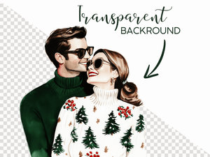 Pines Christmas Retro - Clipart Bundle - Lillysreich