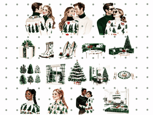 Pines Christmas Retro - Clipart Bundle - Lillysreich