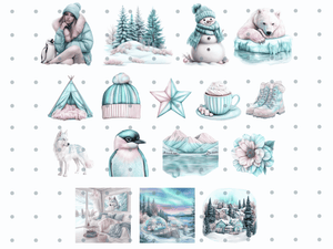 Polar Girl Pastell - Clipart Bundle - Lillysreich