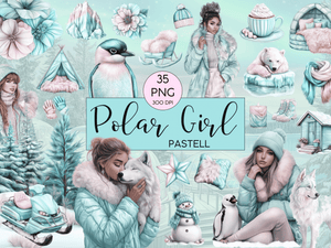 Polar Girl Pastell - Clipart Bundle - Lillysreich