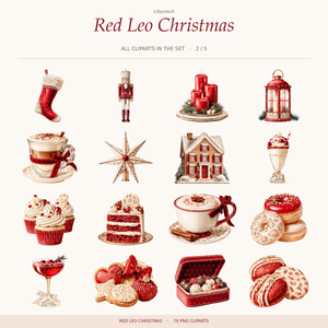 Red Leo Christmas – clipart overview 2 of 5