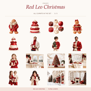 Red Leo Christmas – clipart overview 3 of 5