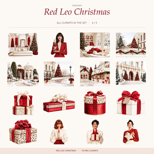 Red Leo Christmas – clipart overview 4 of 5