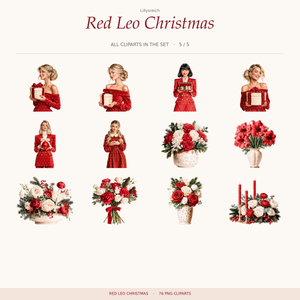 Red Leo Christmas – clipart overview 5 of 5