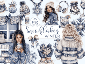 Snowflakes Winter - Clipart Bundle - Lillysreich