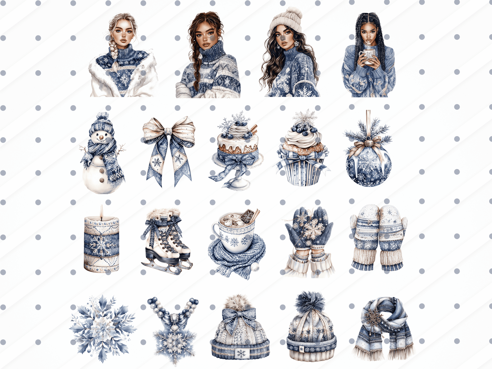 Snowflakes Winter - Clipart Bundle - Lillysreich