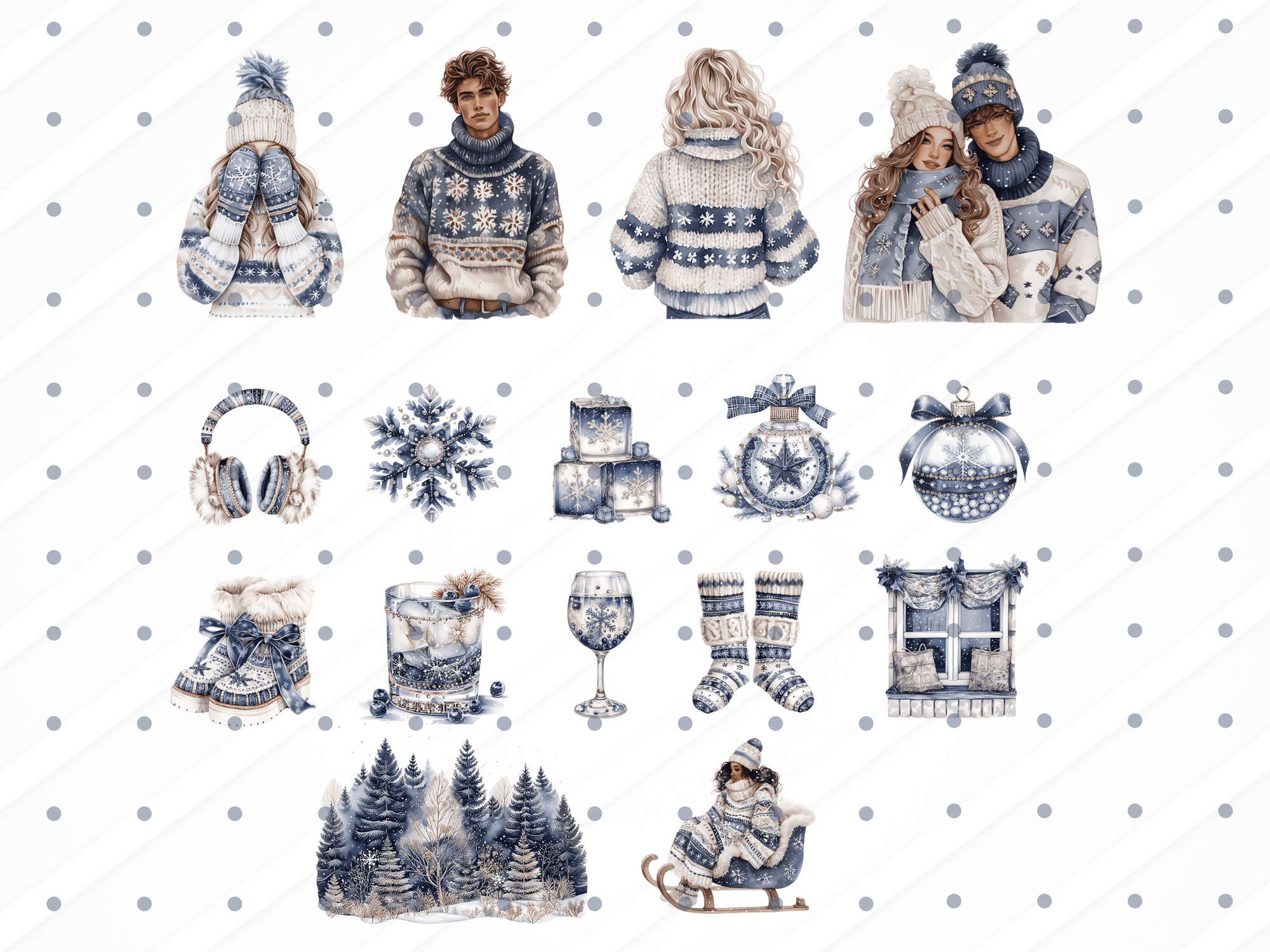 Snowflakes Winter - Clipart Bundle - Lillysreich