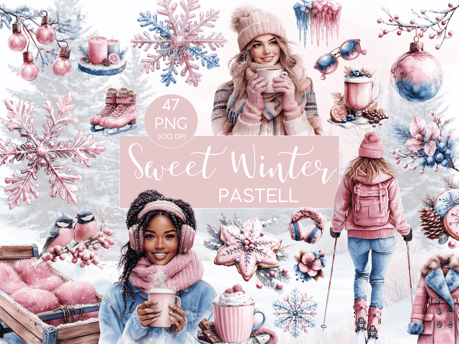 Sweet Winter Pastell - Clipart Bundle - Lillysreich